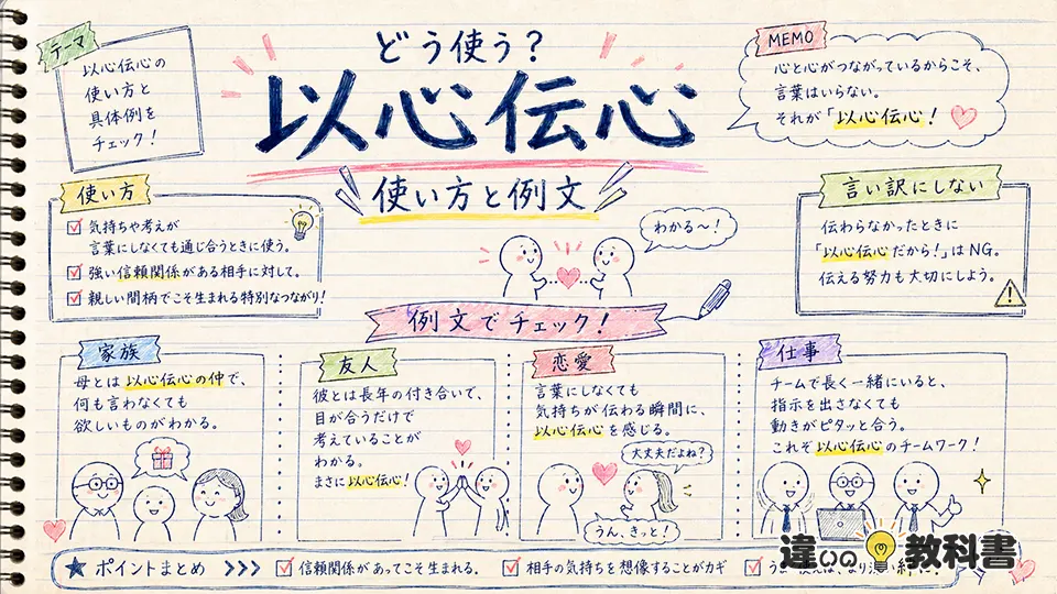 以心伝心の意味を使い方と例文で理解する