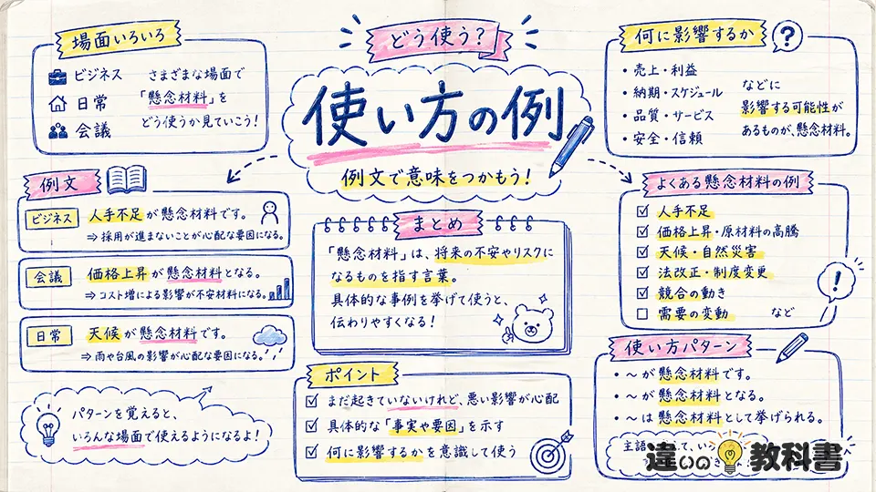 懸念材料の意味を例文で身につける