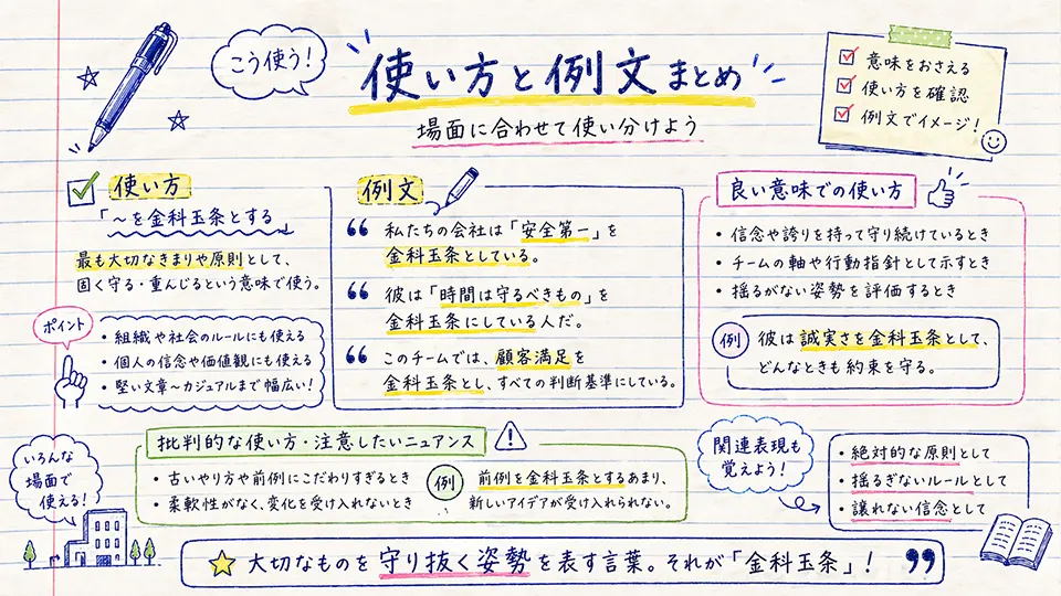 金科玉条の意味と使い方・例文