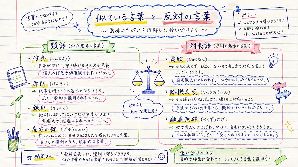 金科玉条の意味と類語・対義語