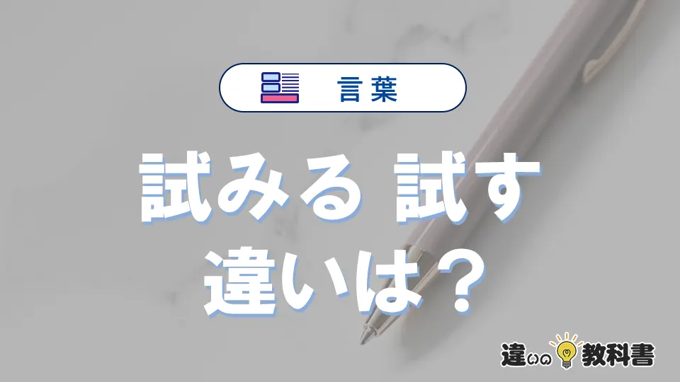 【試みる】と【試す】の違いを簡単解説｜意味・使い分け-例文付き