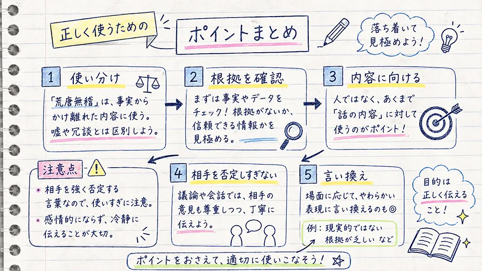 荒唐無稽の意味を正しく使い分けるポイント