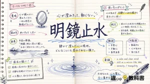 明鏡止水(めいきょうしすい)の意味や使い方【図解Note】