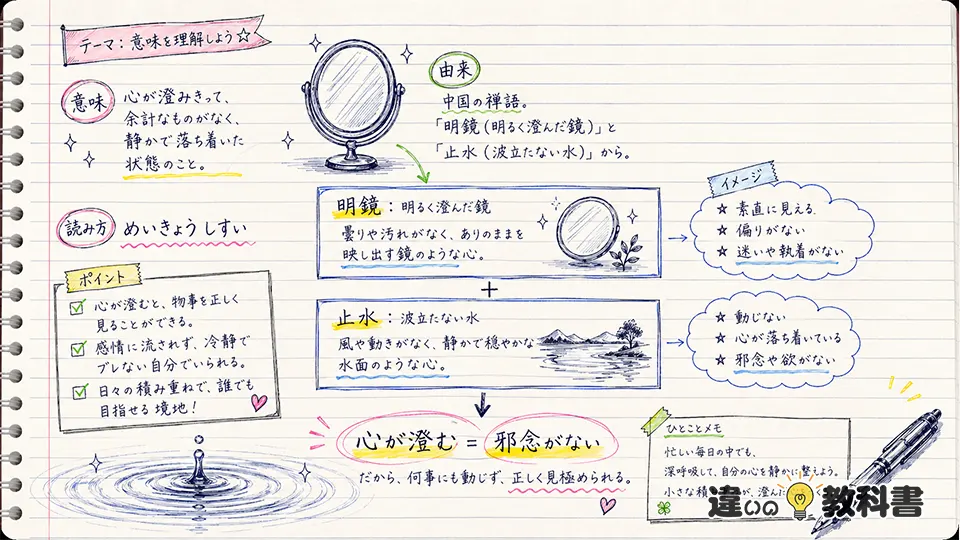 明鏡止水の意味をまず正しく押さえる