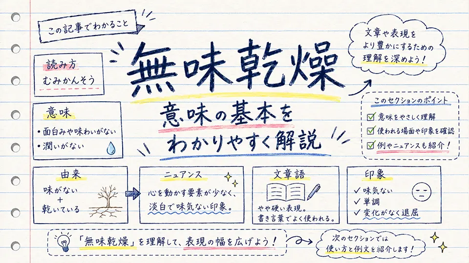 無味乾燥 意味の基本をわかりやすく解説