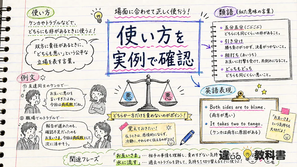両成敗 意味を踏まえた使い方と例文