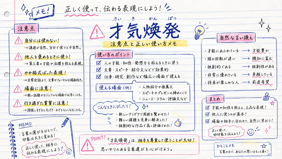 才気煥発の意味を正しく使うための注意点