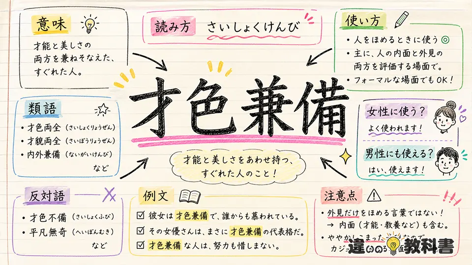 才色兼備(さいしょくけんび)の意味や使い方【図解Note】