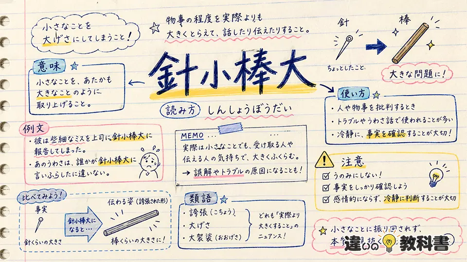 針小棒大の意味の理解を深める関連表現