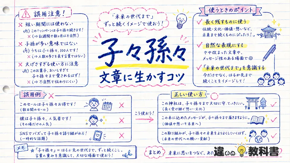 子々孫々の意味を誤用せず文章に生かすコツ