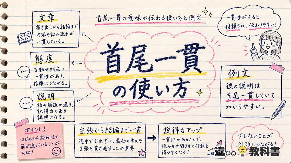 首尾一貫の意味が伝わる使い方と例文