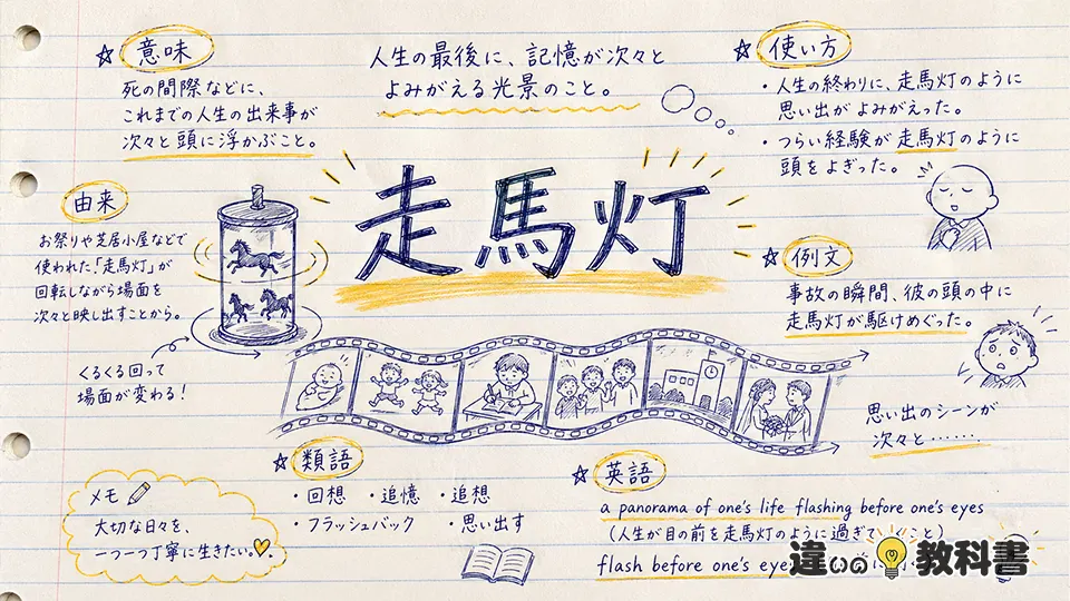 走馬灯(そうまとう)の意味や使い方【図解Note】