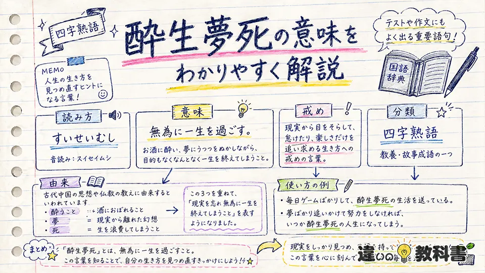 酔生夢死の意味をわかりやすく解説