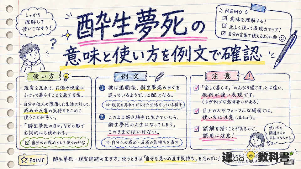 酔生夢死の意味と使い方を例文で確認