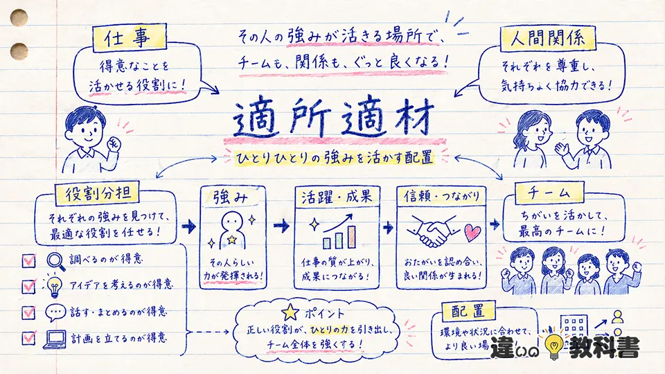 適材適所の意味を仕事や人間関係で理解する