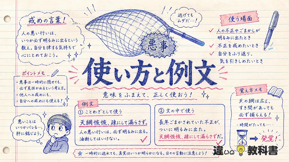 天網恢恢の意味に合う使い方と例文