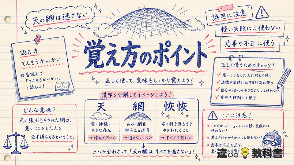 天網恢恢の意味を間違えずに覚えるポイント