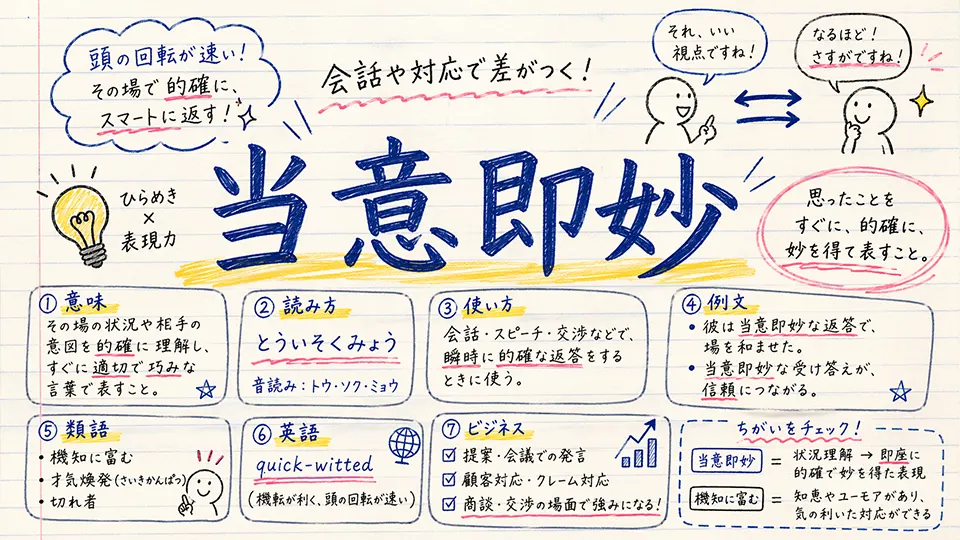 当意即妙(とういそくみょう)の意味や使い方【図解Note】