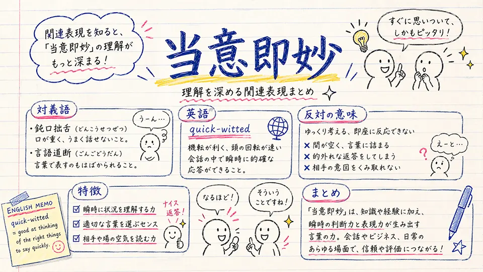 当意即妙の意味を深める関連表現