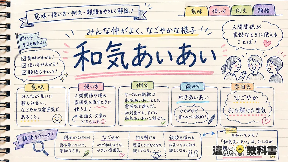 和気あいあい(わきあいあい)とは？意味・使い方・類語を解説