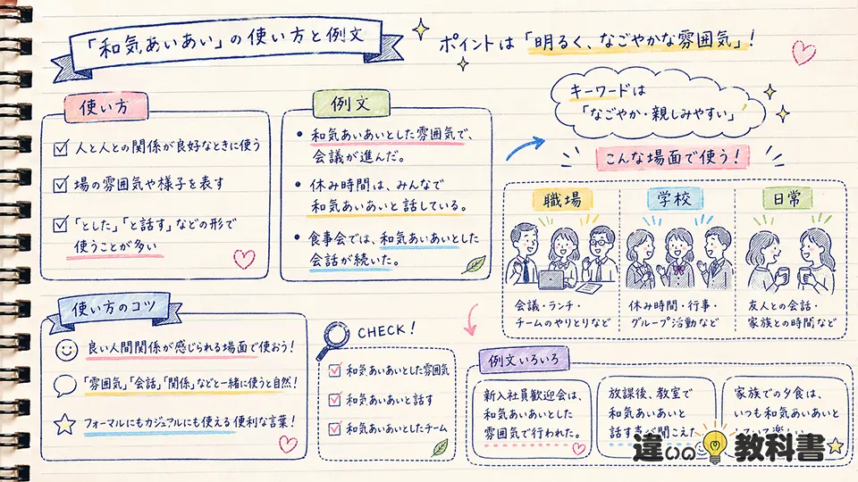 和気あいあいの意味を踏まえた使い方と例文