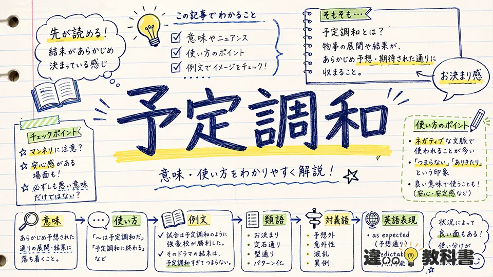 予定調和(よていちょうわ)の意味や使い方【図解Note】
