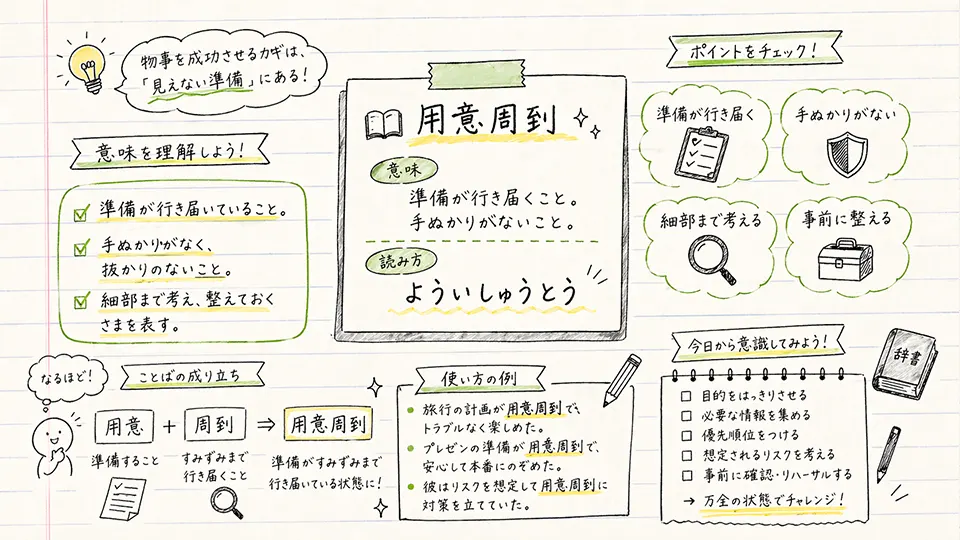 用意周到の意味を正しく理解する