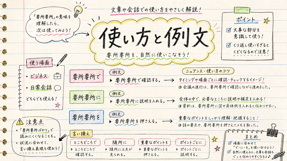 要所要所 意味を踏まえた使い方と例文