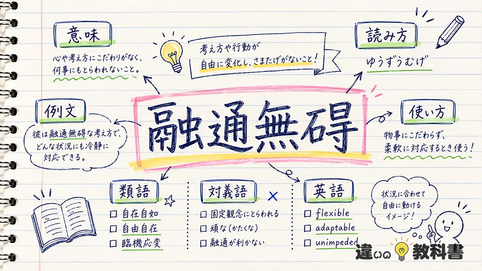 融通無碍(ゆうずうむげ)の意味や使い方【図解Note】