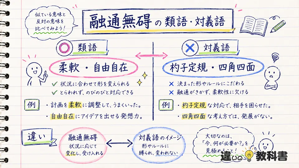 融通無碍の意味と近い言葉との違いを押さえる