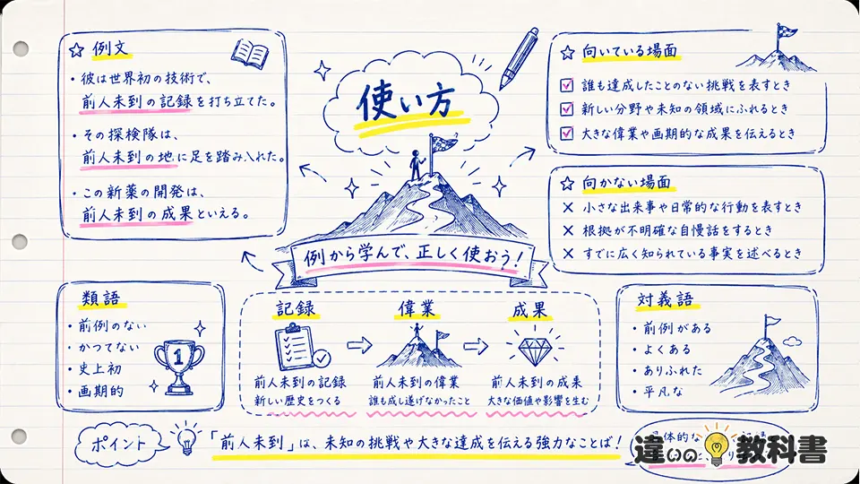 前人未到の意味が伝わる使い方と例文