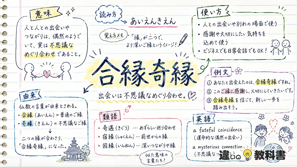 合縁奇縁（あいえんきえん）の意味や使い方【図解Note】