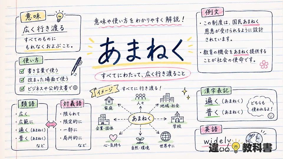 「あまねく」の意味や使い方【図解Note】