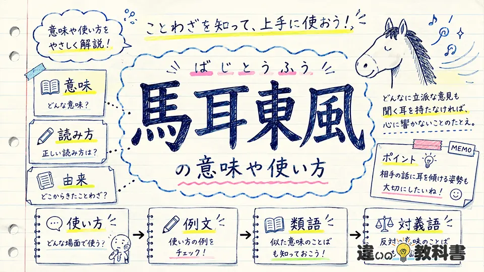 馬耳東風（ばじとうふう）の意味や使い方【図解Note】