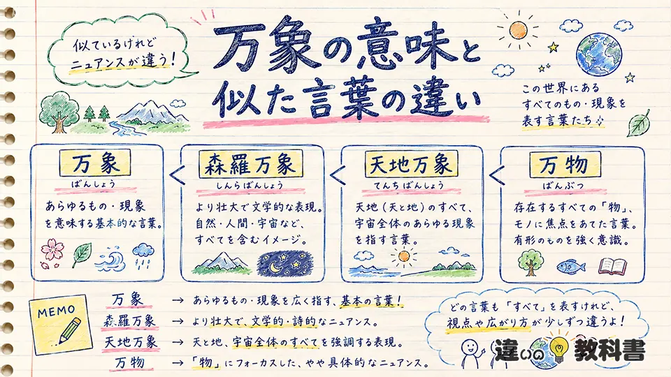 万象の意味と似た言葉の違い
