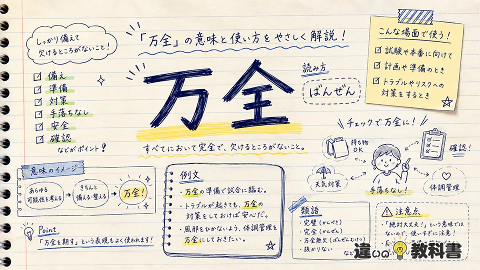 万全（ばんぜん）の意味や使い方【図解Note】