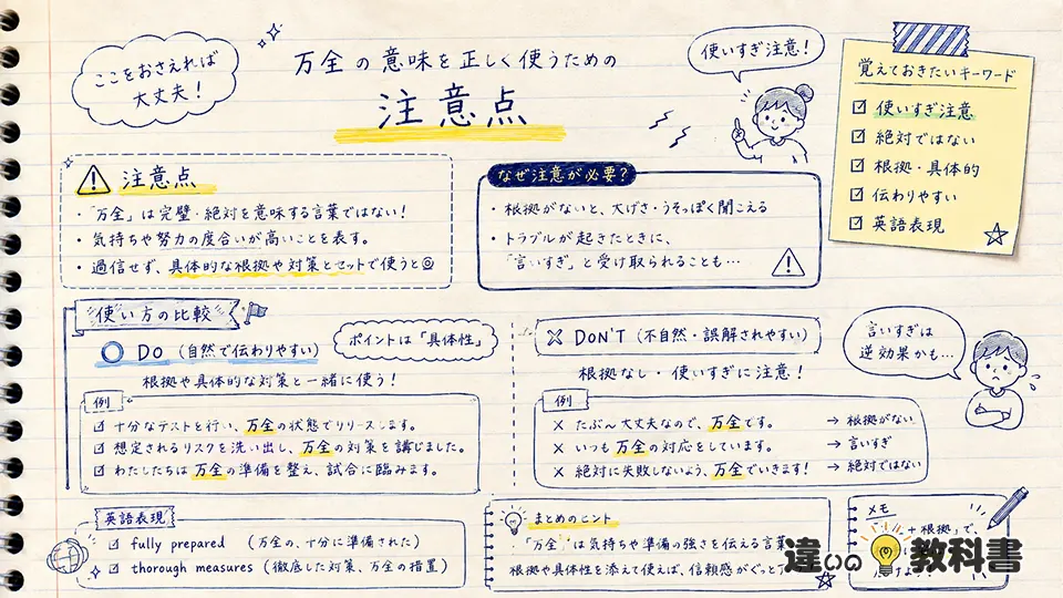 万全の意味を正しく使うための注意点