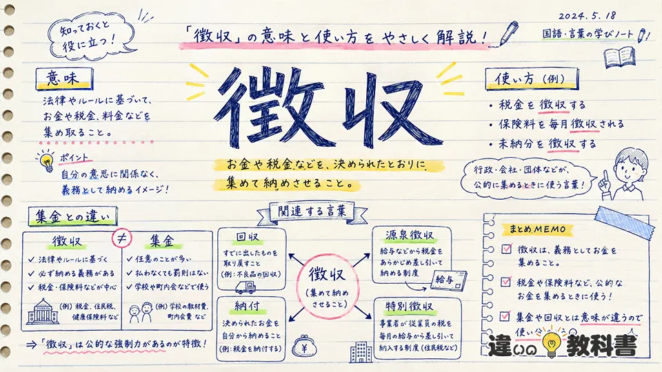 徴収（ちょうしゅう）の意味や使い方【図解Note】