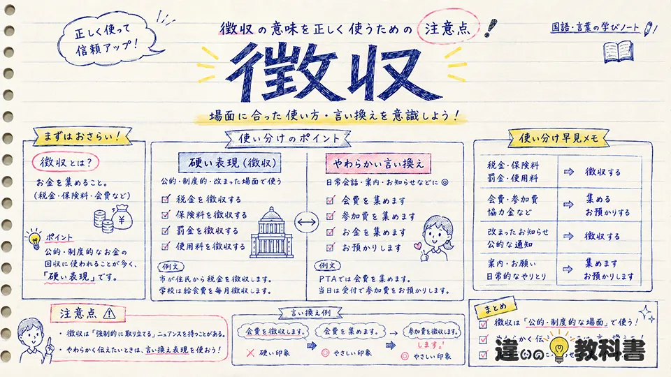 徴収の意味を正しく使うための注意点
