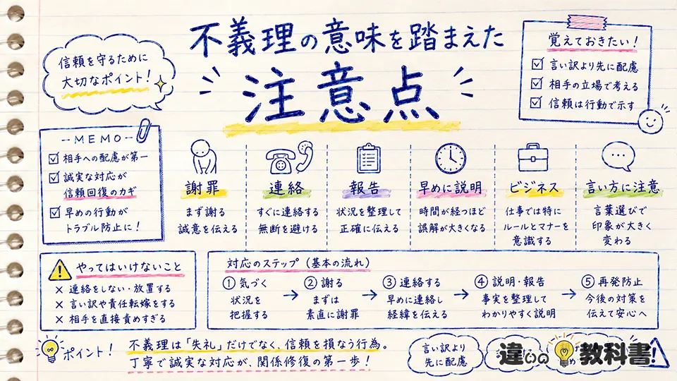 不義理の意味を踏まえた注意点