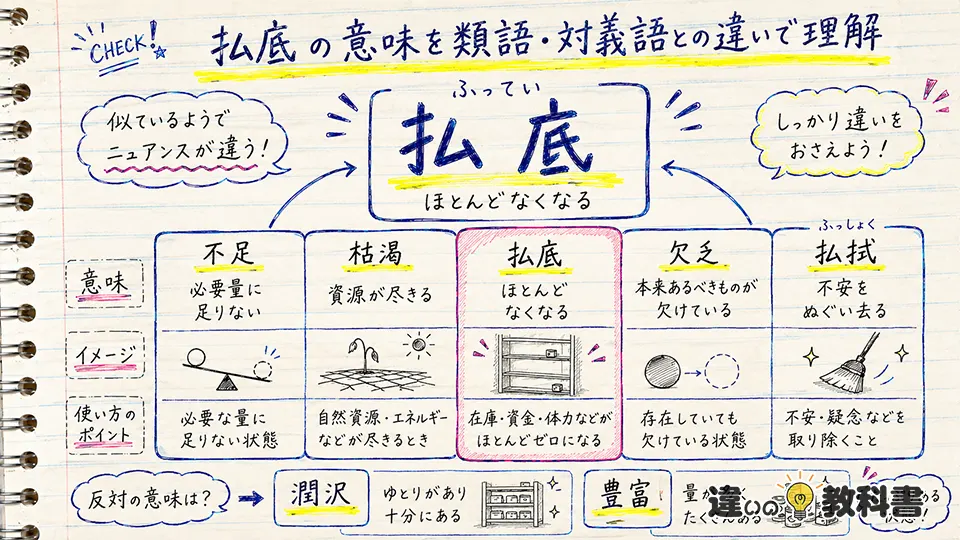払底の意味を類語・対義語との違いで理解