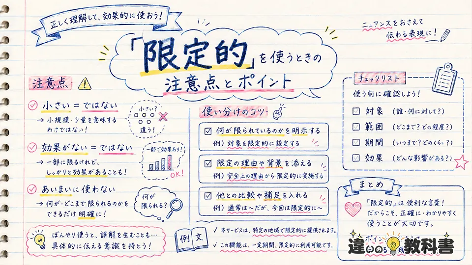 限定的の意味を間違えないための注意点