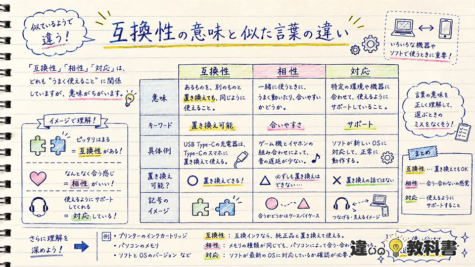 互換性の意味と似た言葉の違い