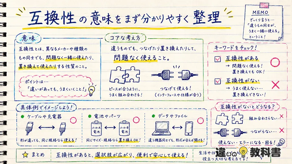 互換性の意味が伝わる使い方と例文