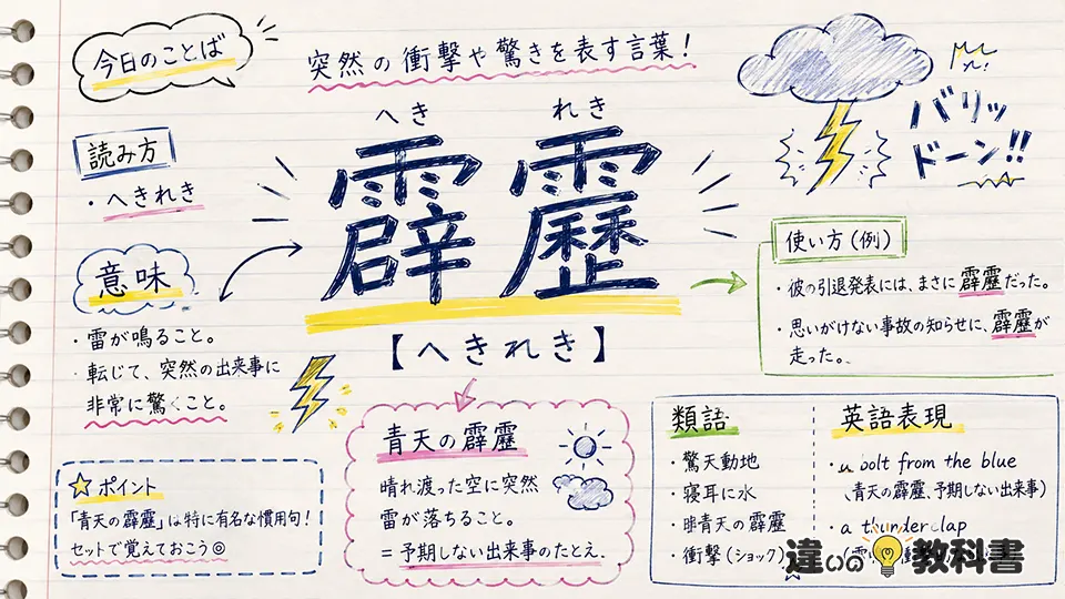 霹靂（へきれき）の意味や使い方【図解Note】