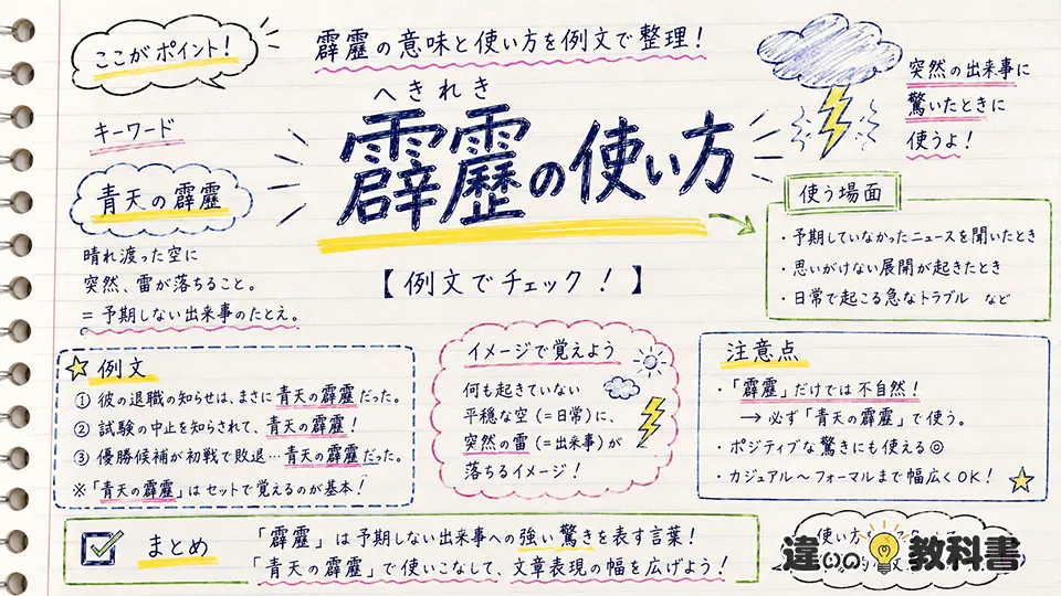 霹靂の意味に近い類語・言い換え表現