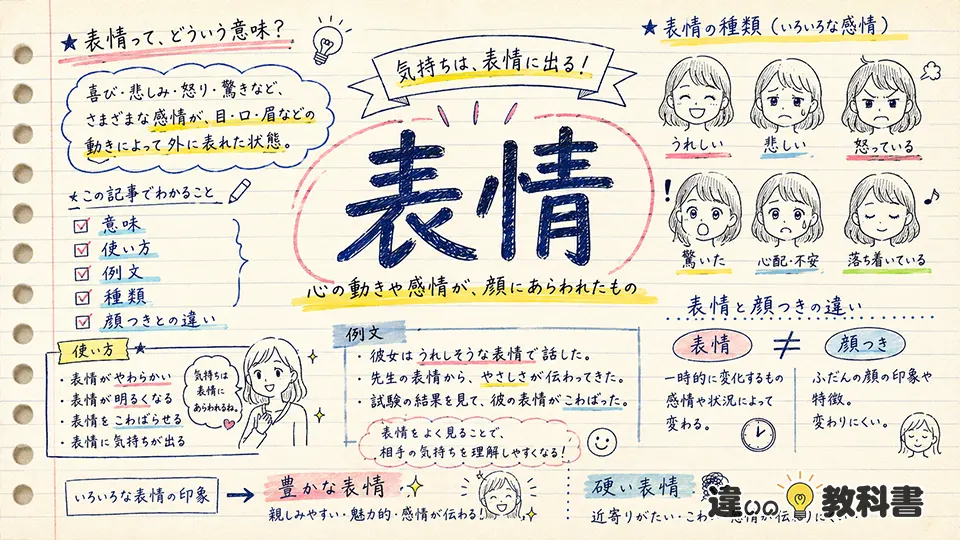 表情（ひょうじょう）の意味や使い方【図解Note】