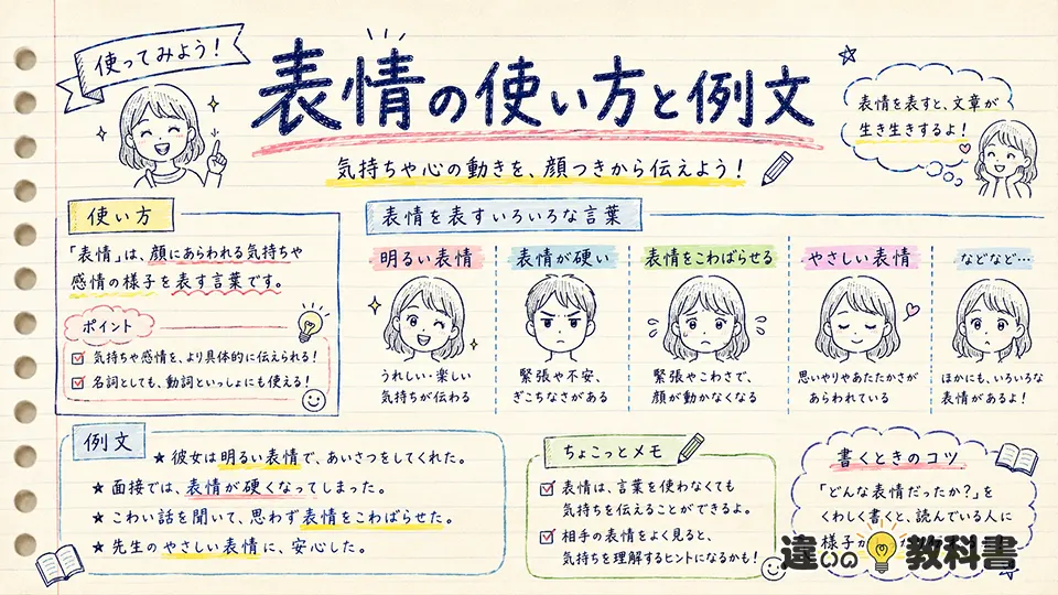 表情の意味をふまえた使い方と例文