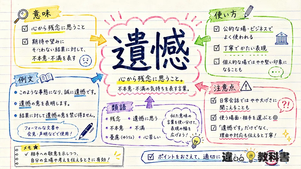 遺憾（いかん）の意味や使い方【図解Note】