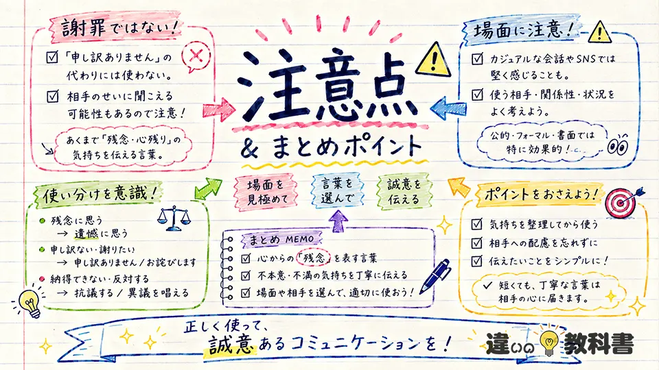 遺憾の意味をふまえた注意点とまとめ